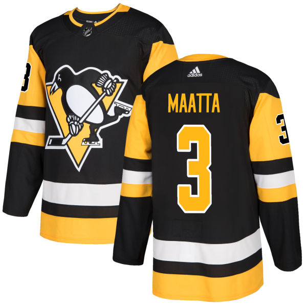 Adidas Men Pittsburgh Penguins #3 Olli Maatta Black Home Authentic Stitched NHL Jersey->pittsburgh penguins->NHL Jersey